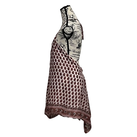Band of Gypsies Boho Print Halter Mini Dress Handkerchief Hem Size XS - Picture 4 of 9